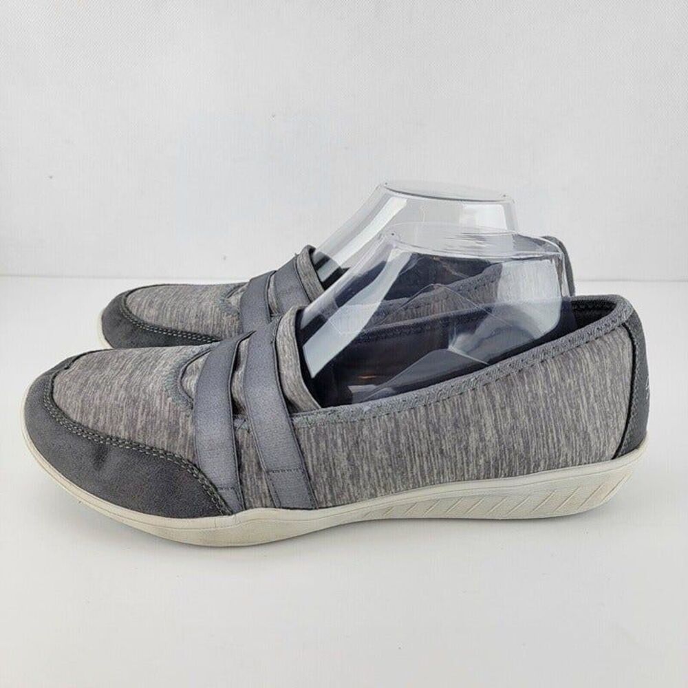 Skechers Womens Size 10 Newbury St Stars Aligned Gray Slip On Sneakers 27104